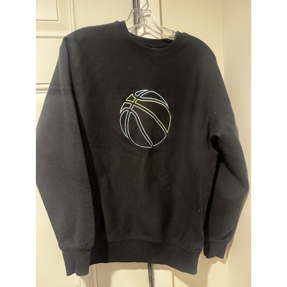 Local Hoops Women's Black Embroidered Basketball Sweatshirt Crewneck XS Pullover